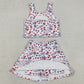 Baby Girls Clothes Bows Popsicle Stars Vest Skirt Shorts 4th of July Yoga Active Clothes Sets GSD3498