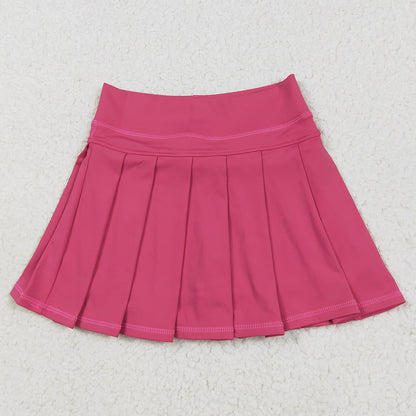 Baby Girls Clothes Daisy Flowers Zipper Pullovers Hot Pink Pleated Skirt Shorts Yoga Active Clothes Set GLD1418 12.9