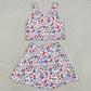 Baby Girls Clothes Bows Popsicle Stars Vest Skirt Shorts 4th of July Yoga Active Clothes Sets GSD3498