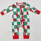 Baby Infant Boys Rompers Green Christmas Long Sleeve Zip Rompers LR1817