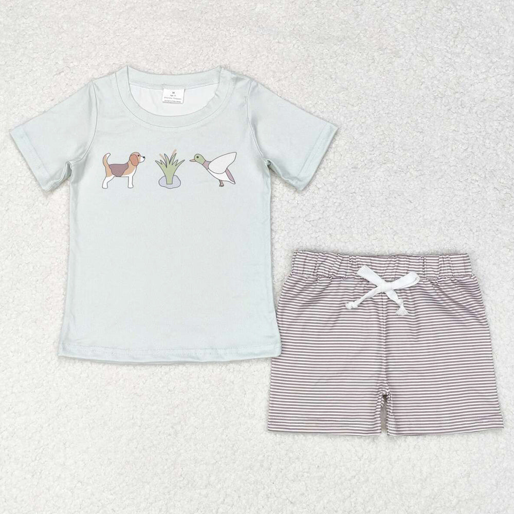 Baby Boys Clothes Short Sleeve Dog Duck Top Shorts Sets BSSO0980