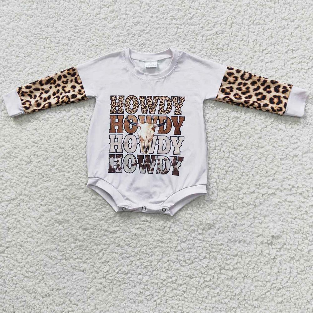 Baby Girls Romper Western Howdy Leopard Rompers LR0282