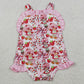 Baby Girls Rompers Strawberry Girls Strap Flowers Back Bow Ruffle Rompers SR3885