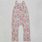 Baby Girls Jumpsuits Pink Flowers Straps Jumpsuits SR1982