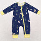 Baby Infant Boys Romper Fall Ducks Zip Long Sleeve Sibling Girls Rompers LR1037