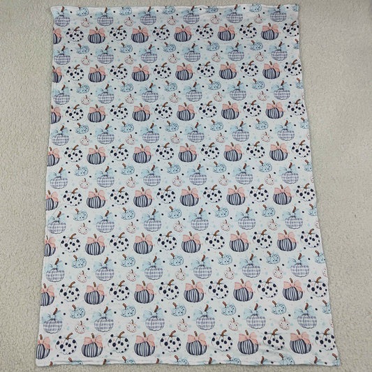 Baby Girls Blankets Bows Pumpkins Fall Blankets BL0253