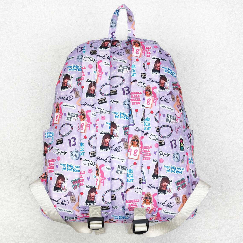 Baby Kids Girls Backpacks Purple Backpack Zip Back Bags BA0238