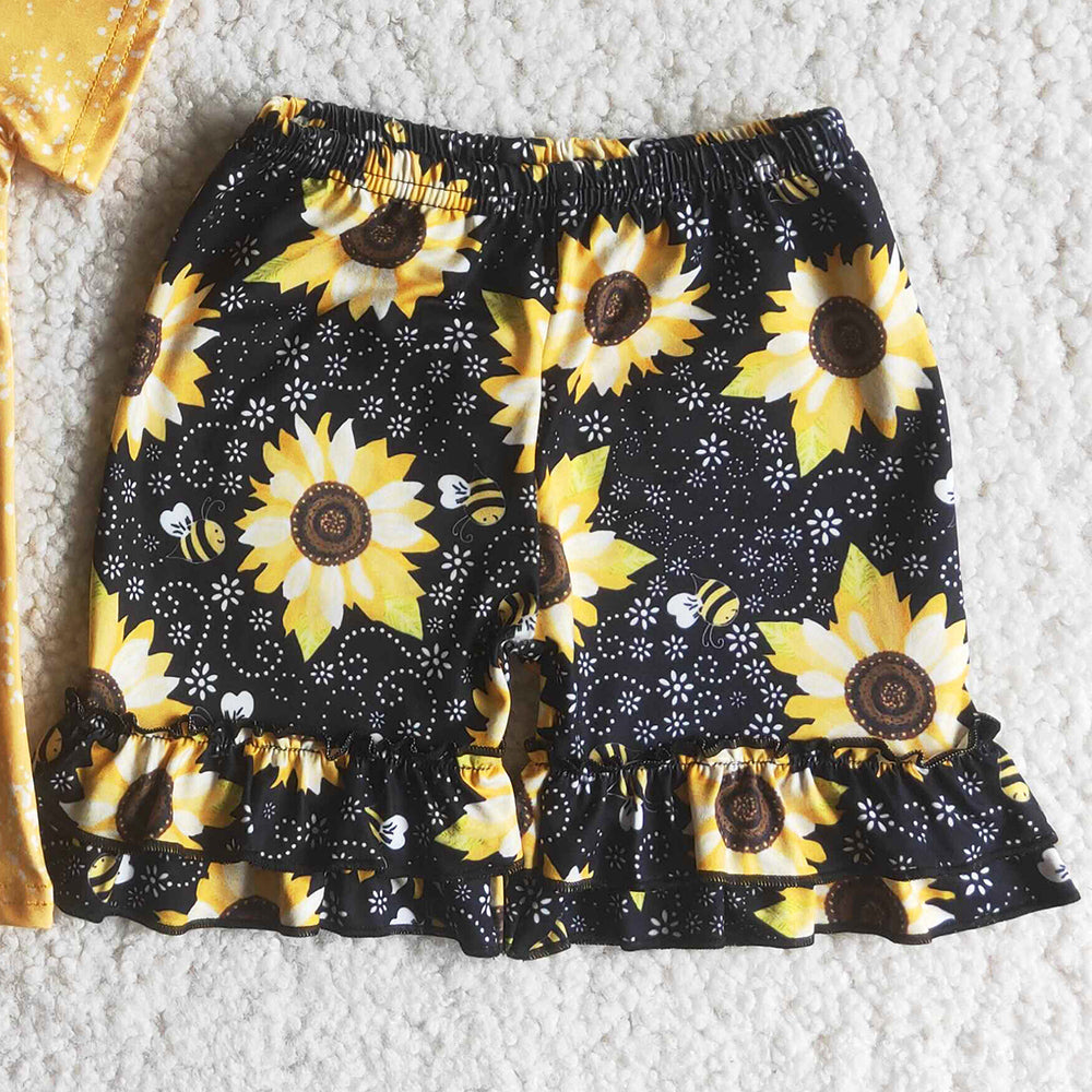 Fashion Baby Girls Clothes Sunflower Print Cute Girls Clothes Set B5-2