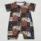 Baby Boys Rompers Horse Rodeos Aztec Checked Western Zipper Rompers SR3545
