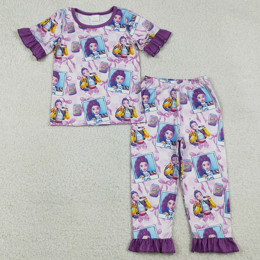 Baby Girls Pajamas Demon Hunter Photos Top Ruffle Pants Pajamas Sets GSPO2228 12.31