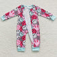 Baby Kids Romper Pink Zip Design Boutique Rompers LR0302