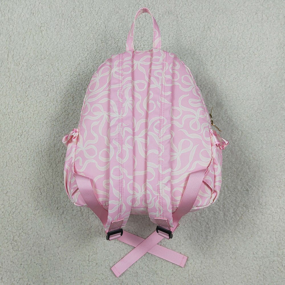 Baby Girls Pink Bows Plaid School Backpack Bags BA0459