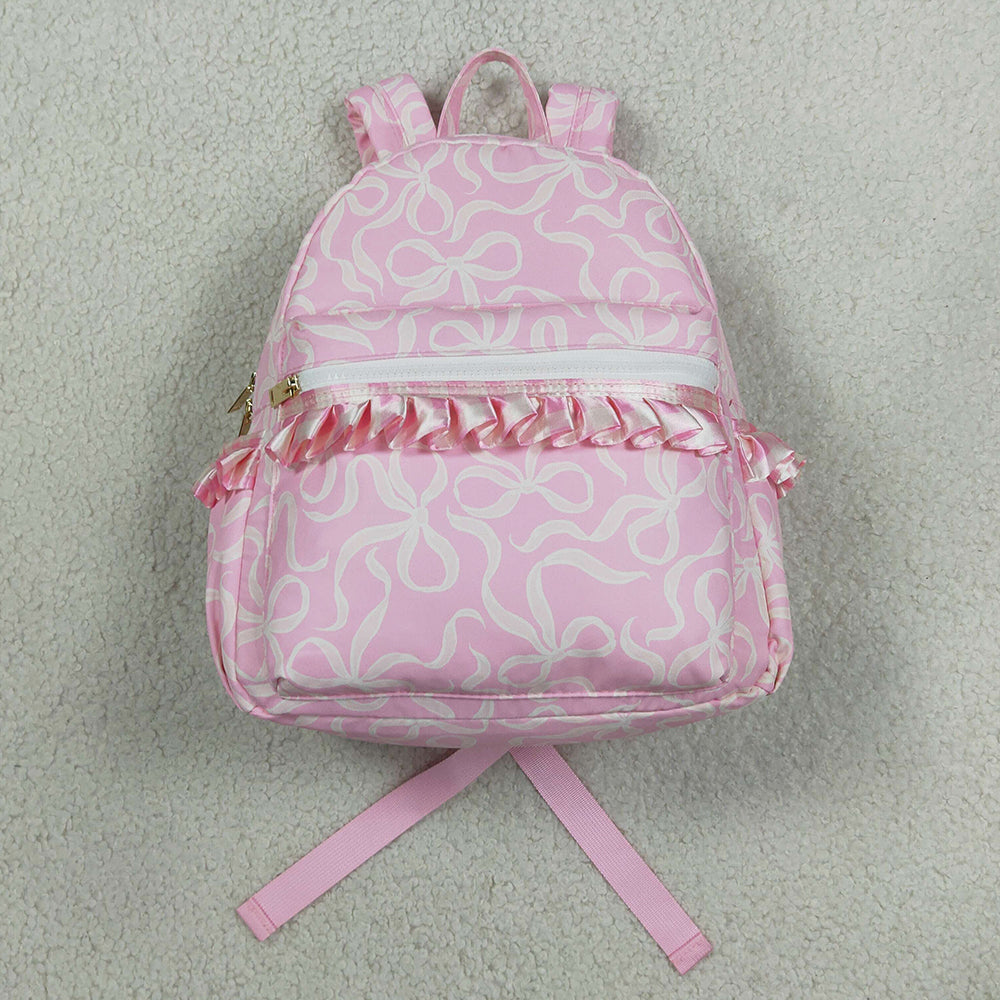 Baby Girls Pink Bows Plaid School Backpack Bags BA0459