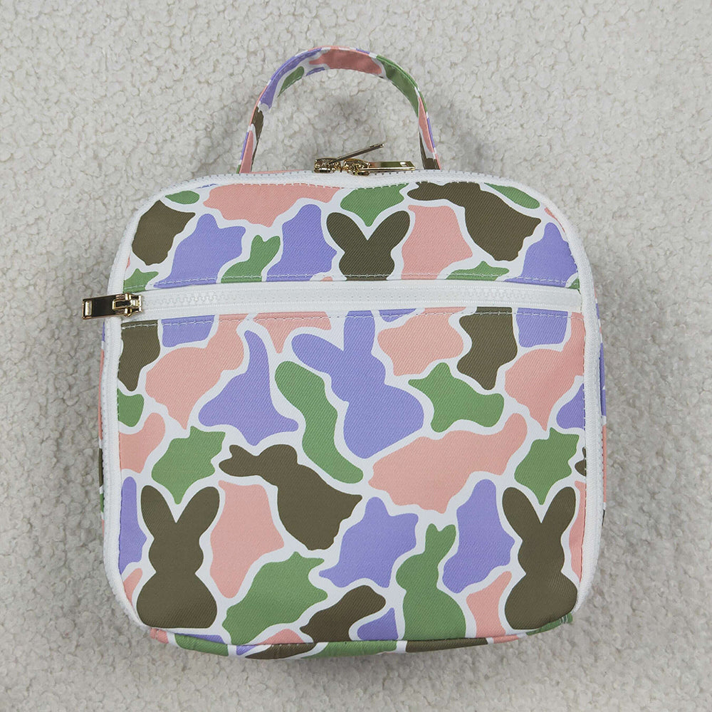 Baby Kids Rabbits Camo Easter School Lunch Boxes BA0463