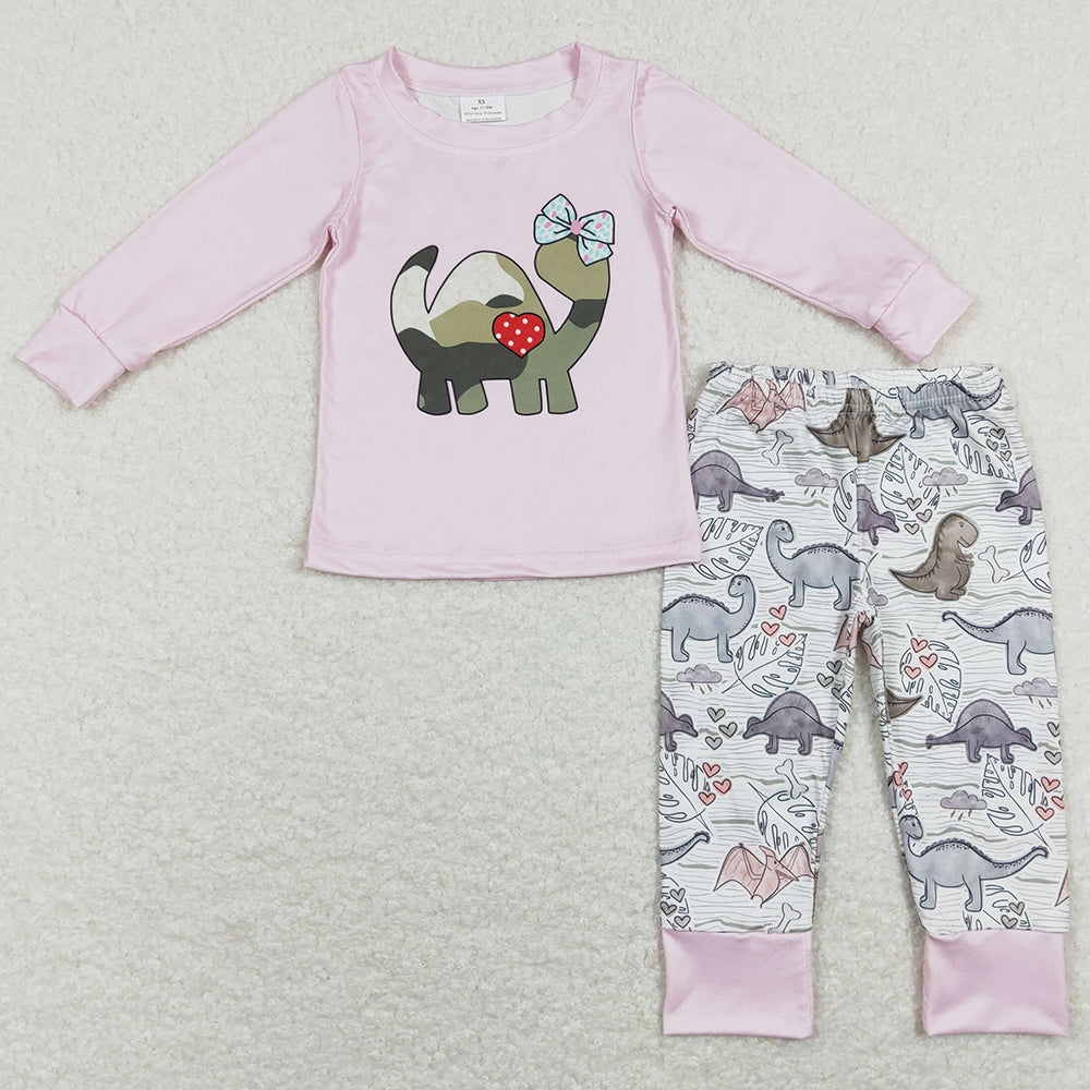 Boutique Boys Clothes Valentines Dinosaur Cute Kids Sibling Clothing Sets BLP0430