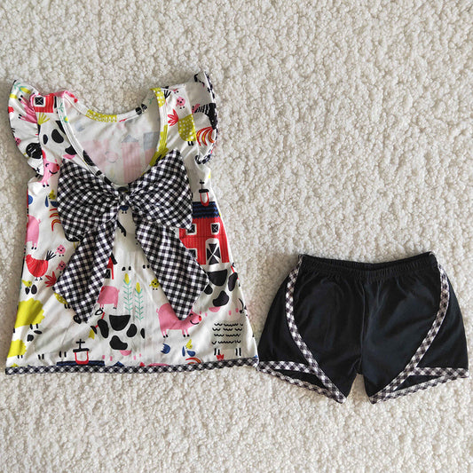 Boutique Kids Clothes Girls Summer Outfits Farm Girls Clothes Sets B11-4