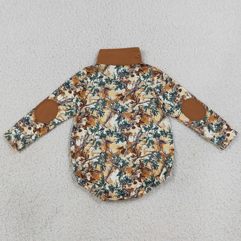 Baby Boys Rompers Long Sleeve Camo Zipper Rompers LR3048
