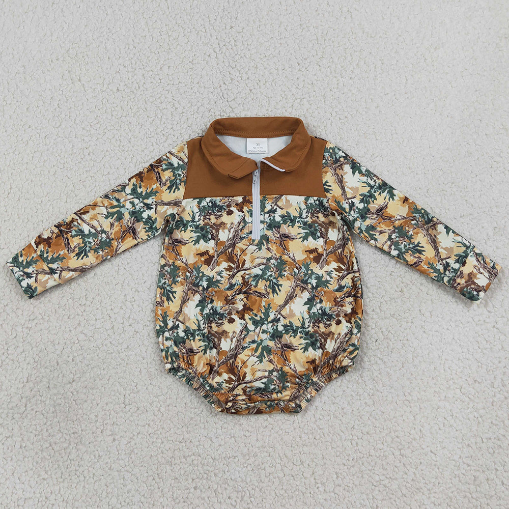 Baby Boys Rompers Long Sleeve Camo Zipper Rompers LR3048