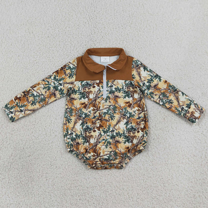 Baby Boys Rompers Long Sleeve Camo Zipper Rompers LR3048
