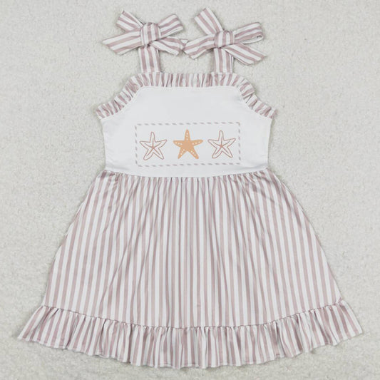 Baby Girls Dress Stars Straps Ruffle Knee Length Dresses GSD1106