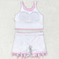 Baby Girls Swimsuits Summer Pink Checkered Top Skirts Clothes Sets GSD0992