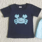Cute Baby Boy Clothes Set Crab Embroidery Summer Boys Clothing Fashion Kids Outfits A16-14