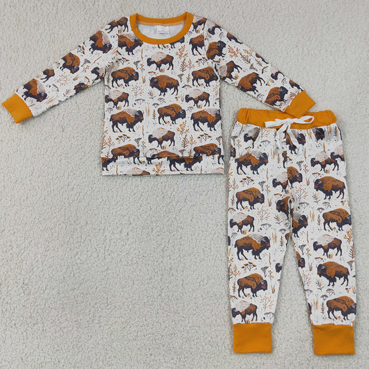 Baby Boys Pajamas Cows Top Pockets Jogger Western Clothes Pajamas Sets BLP1466