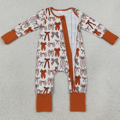 Baby Girls Rompers Bows Plaid Fall Two Way Zip Convertible Rompers LR3158