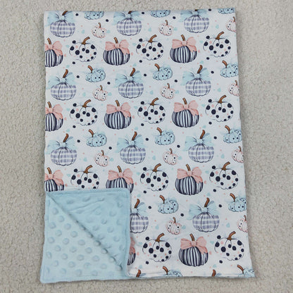 Baby Girls Blankets Bows Pumpkins Fall Blankets BL0253