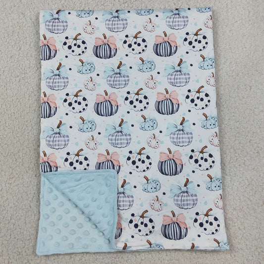 Baby Girls Blankets Bows Pumpkins Fall Blankets BL0253