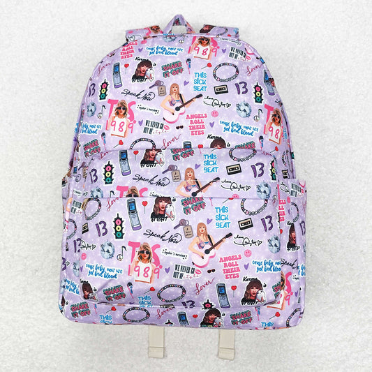 Baby Kids Girls Backpacks Purple Backpack Zip Back Bags BA0238