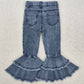 Hot Sale Baby Girls Jeans Pants Denim Bell Bottom Pants C5-15