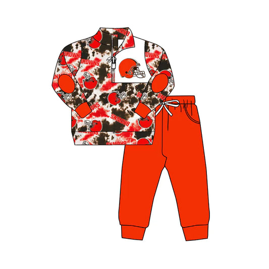 preorder(moq 5) orange tie dye pullover pants boys team outfits 8.28