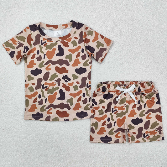 Baby Boys Clothes Khaki Camouflage Shirt Shorts Outfits GSSO1724