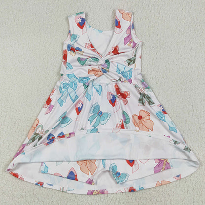 Baby Girls Dress Colorful Hero Bows Athletic Active Wear Knee Length Dresses GSD2049 6.6