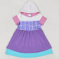 Baby Girls Dress Purple Hooded Knee Length Dresses GSD0996