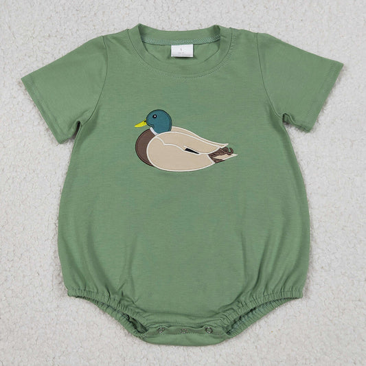 Baby Boys Rompers Embroidery Ducks Green Short Sleeve Hunting Rompers SR3444