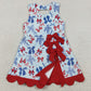 Baby Girls Dress Bows 4th of July Yoga Active Short Bows Scallop Knee Length Dress GSD3875