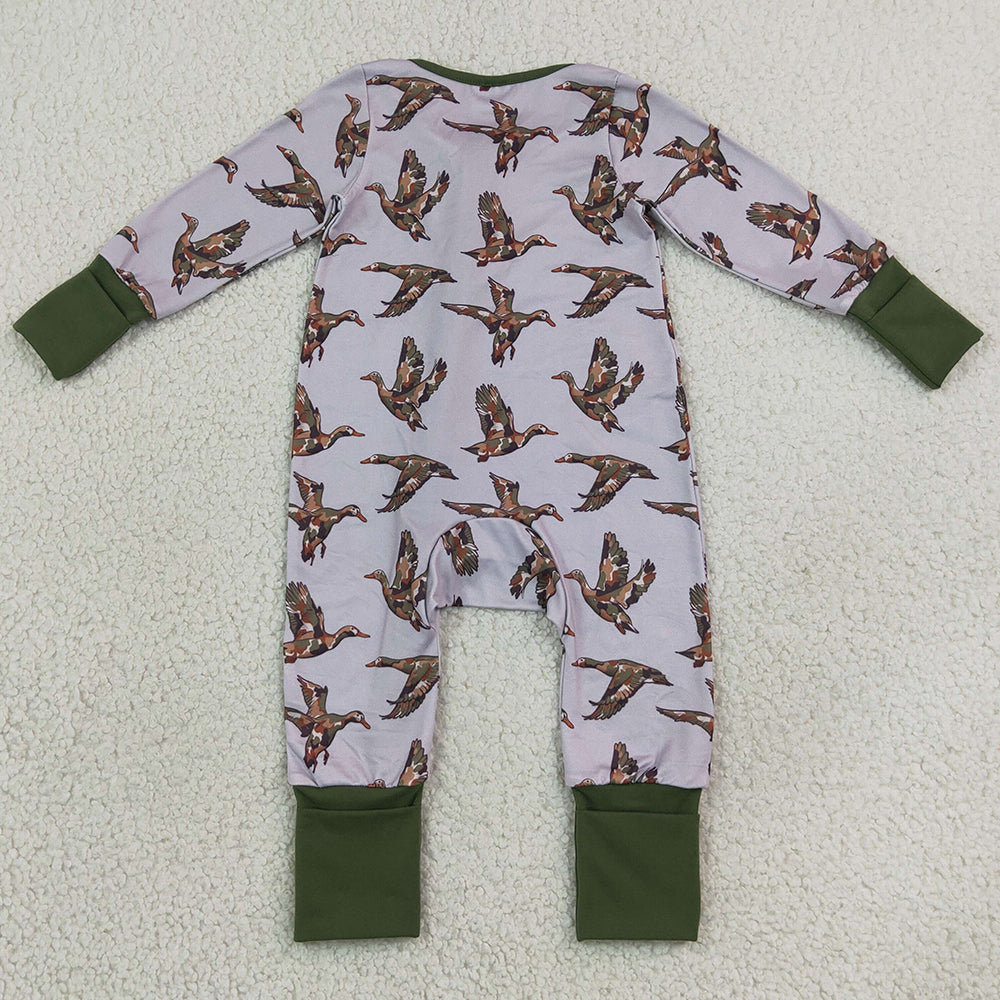Baby Boys Rompers Camo Ducks Hunting Two Way Zip Convertible Rompers LR3233