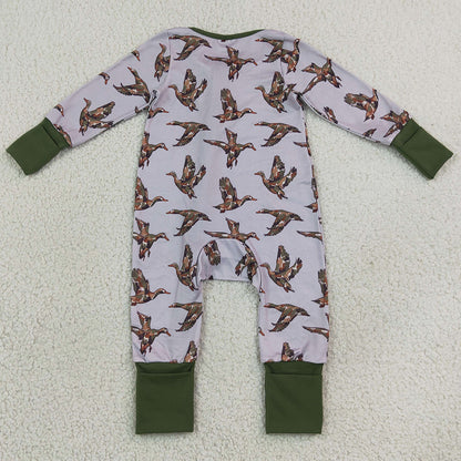 Baby Boys Rompers Camo Ducks Hunting Two Way Zip Convertible Rompers LR3233