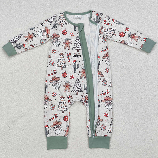 Baby Infant Boys Rompers Christmas Howdy Western Zip Rompers LR1674