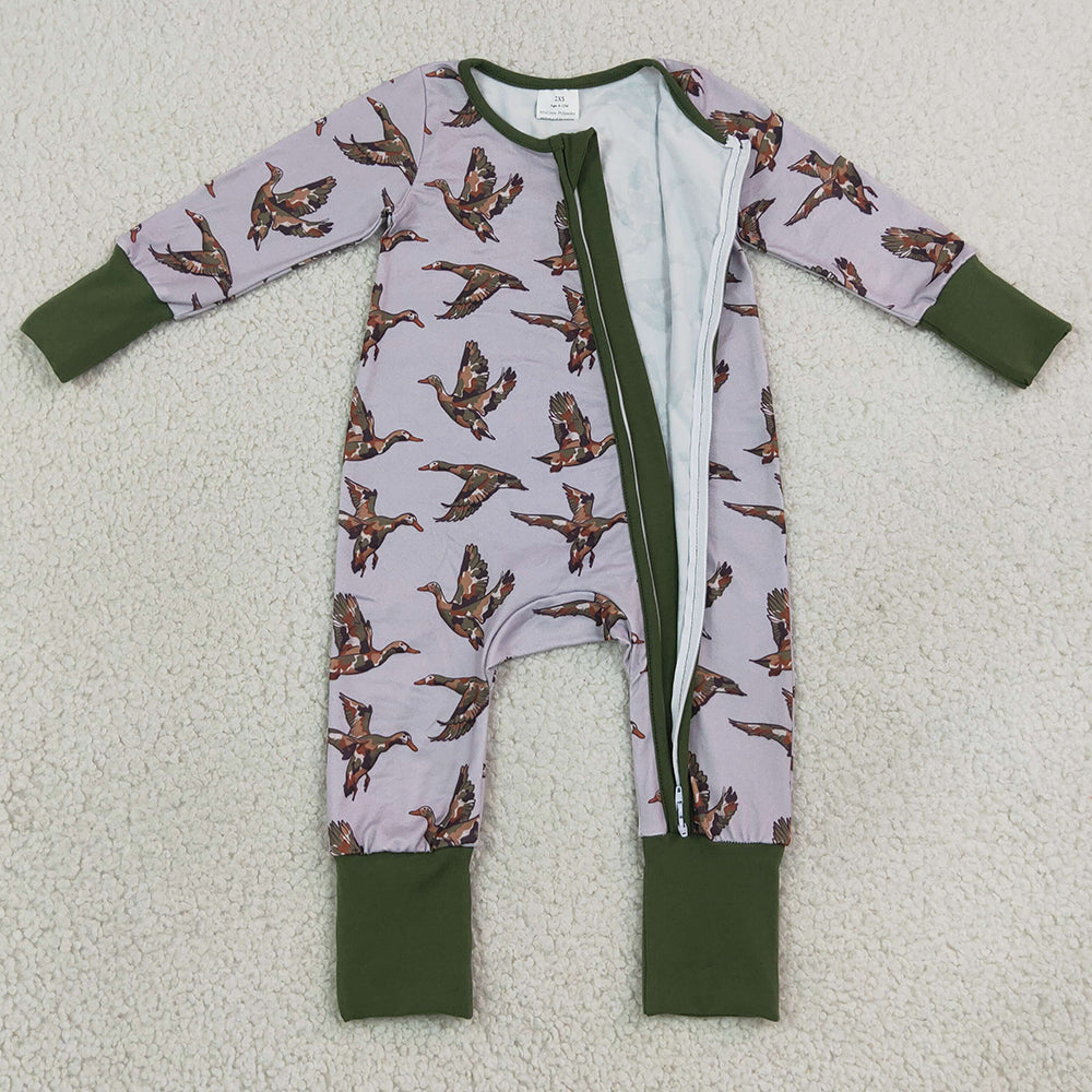 Baby Boys Rompers Camo Ducks Hunting Two Way Zip Convertible Rompers LR3233