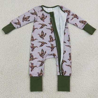 Baby Boys Rompers Camo Ducks Hunting Two Way Zip Convertible Rompers LR3233