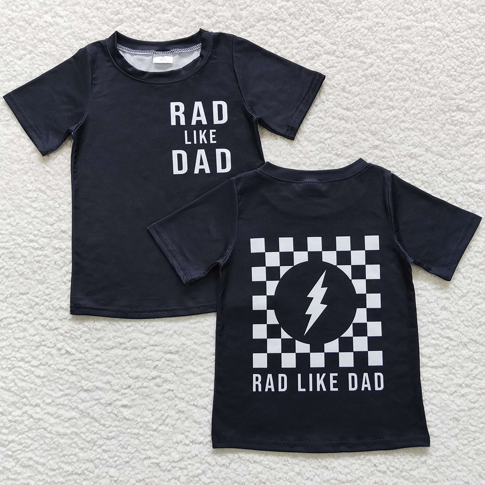 Baby Kids Clothes T-shirts Black Short Sleeve Shirt Tops BT0323