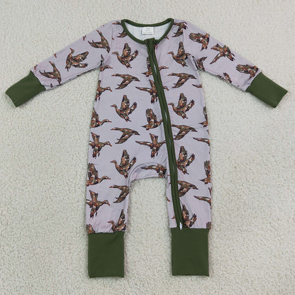 Baby Boys Rompers Camo Ducks Hunting Two Way Zip Convertible Rompers LR3233