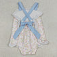 Baby Girls Rompers Strap Flowers Plaid Back Bows Ruffle Rompers SR3461