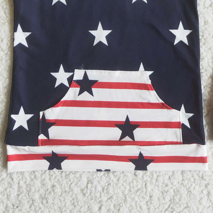 Summer Kids Boutique Clothing Boys Outfits 4th of July Boutique Boy Clothes Hoodie Sets C14-23