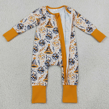 Baby Boys Rompers Stars Lights Happy New Year Two Way Zip Convertible Rompers LR3212