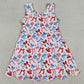 Baby Girls Dress 4th of July Bows Yoga Active Short Scallop Knee Length Dress GSD3809