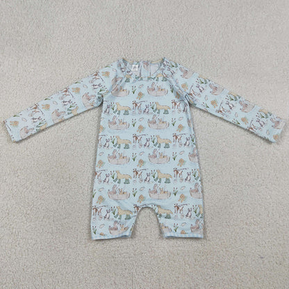 Baby Boys Swimsuits Dogs Fishing Back Zipper Hunting Swimsuits S0701